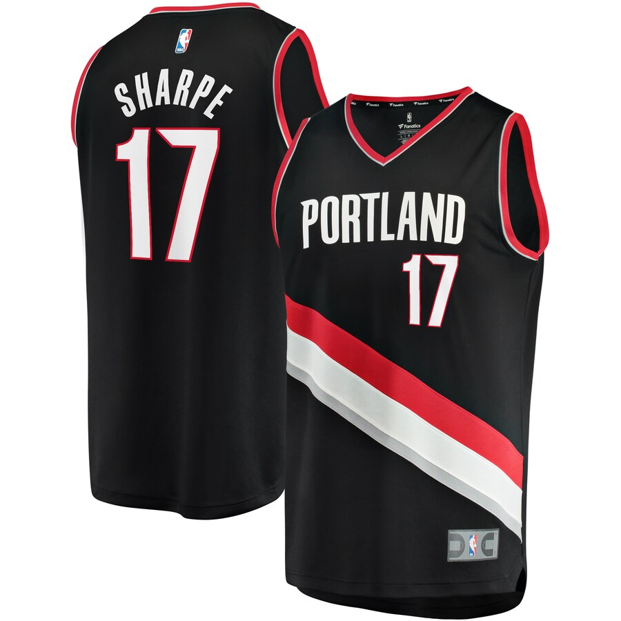 Men's Portland Trail Blazers Shaedon Sharpe Fanatics Black Fast Break Replica Player Jersey - Icon Edition - Puhuasuan