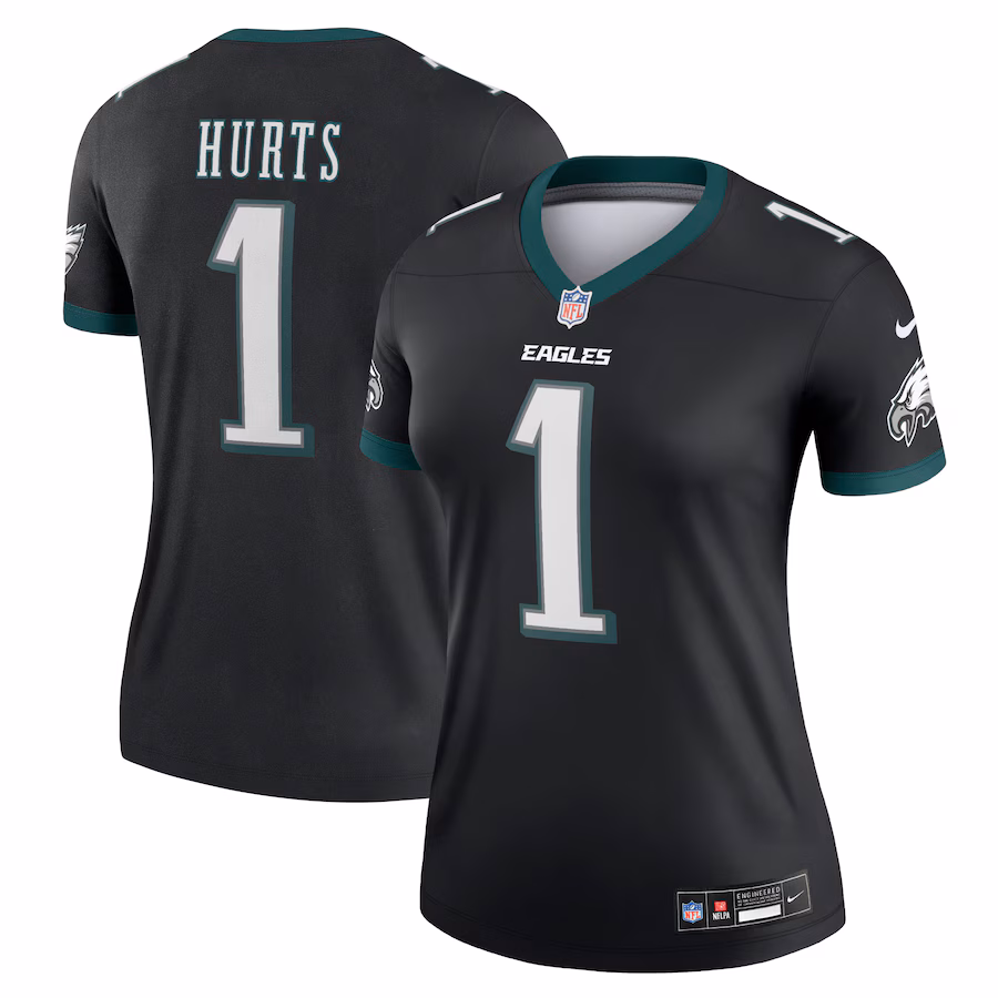 Women's Philadelphia Eagles Jalen Hurts Nike  Black Alternate Legend Player Performance Top - Puhuasuan