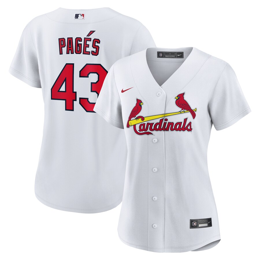 Women's St. Louis Cardinals Pedro Pagés Nike White Home Replica Jersey - Puhuasuan