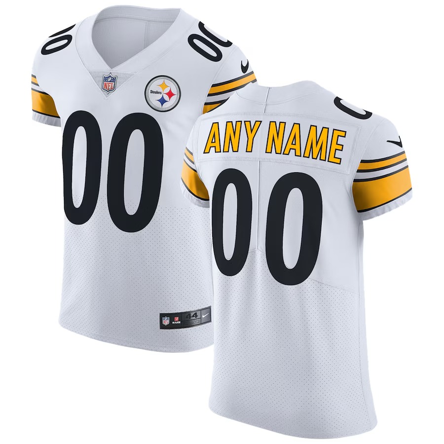 Men's Pittsburgh Steelers Nike White Vapor Untouchable Custom Elite Jersey - Puhuasuan