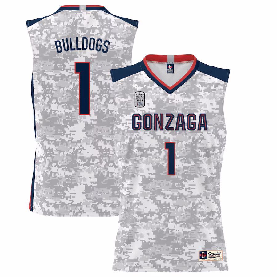 Men's GameDay Greats #1 White Gonzaga Bulldogs 2022 Carrier Classic Lightweight Jersey - Puhuasuan