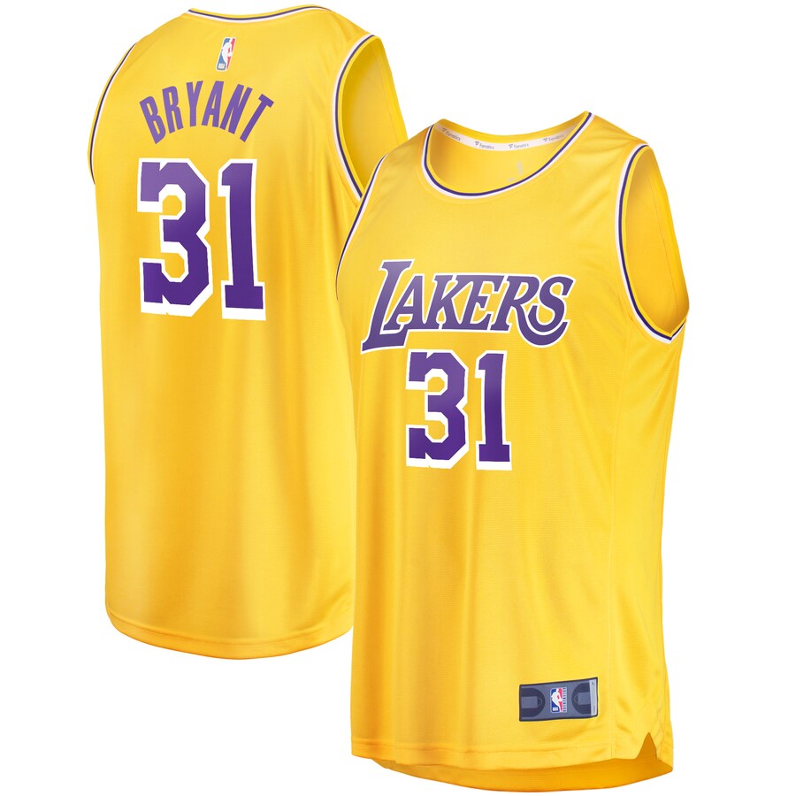 Men's Los Angeles Lakers Thomas Bryant Fanatics Gold Fast Break Replica Jersey - Icon Edition - Puhuasuan
