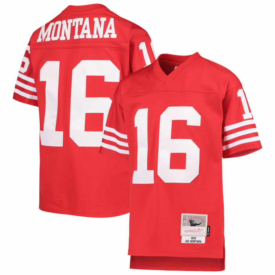 Youth San Francisco 49ers Joe Montana Mitchell & Ness Scarlet 1990 Legacy Retired Player Jersey - Puhuasuan