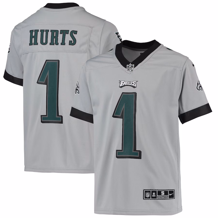 Youth Philadelphia Eagles Jalen Hurts Nike Silver Inverted Team Game Jersey - Puhuasuan