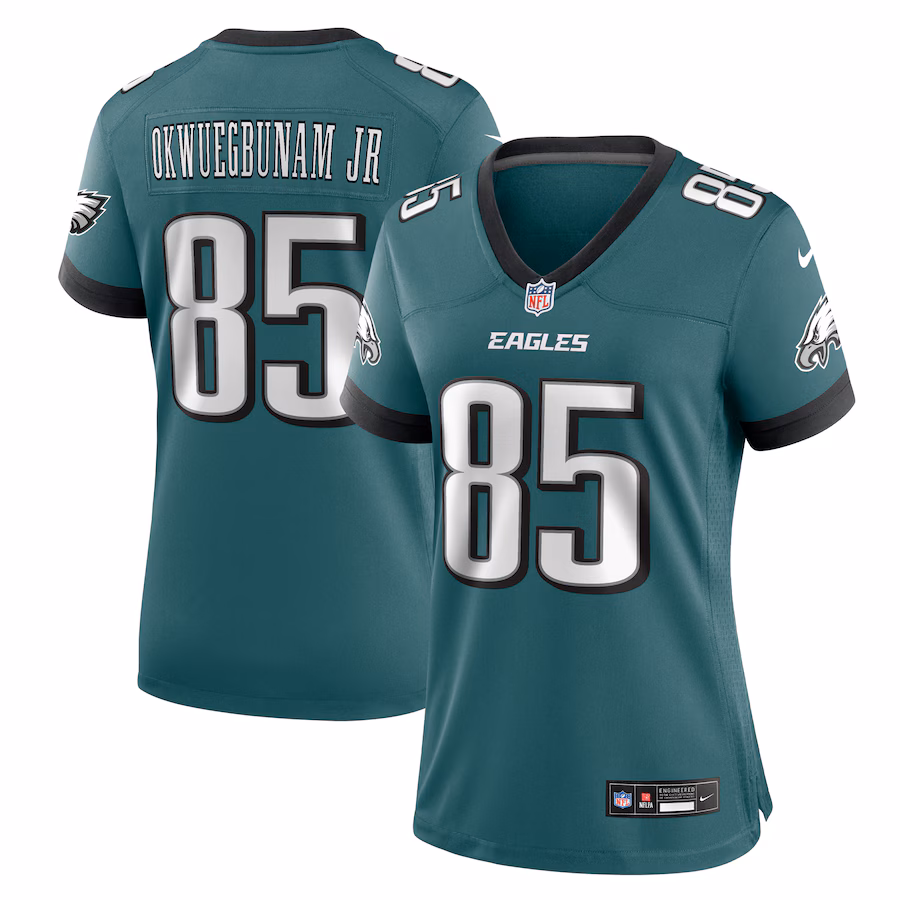Women's Philadelphia Eagles Albert Okwuegbunam Jr. Nike Midnight Green Team Game Jersey - Puhuasuan
