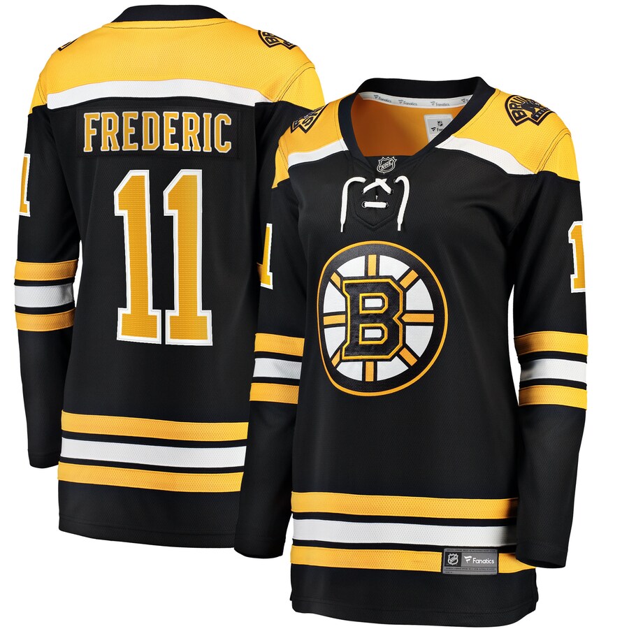 Women's Boston Bruins Trent Frederic Fanatics Branded Black Home Breakaway Player Jersey - Puhuasuan