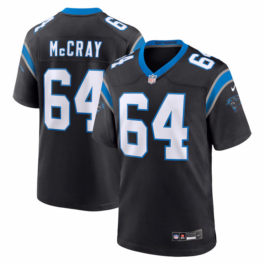 Men's Carolina Panthers Justin McCray Nike Black Team Game Jersey - Puhuasuan