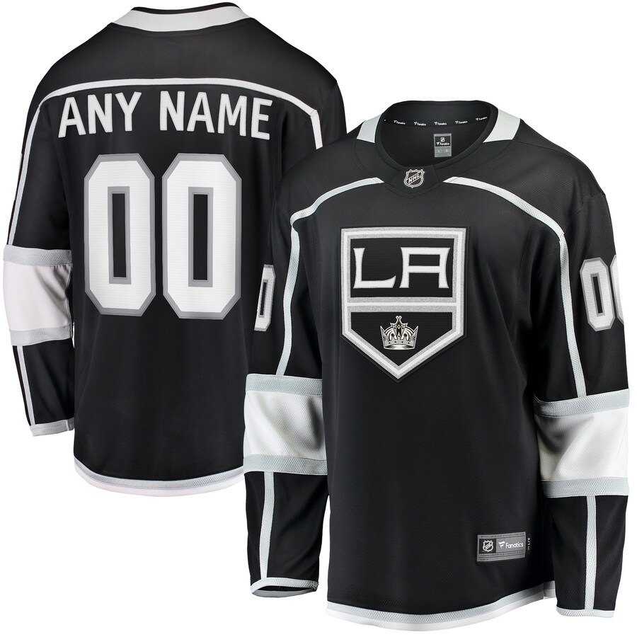 Men's Los Angeles Kings Fanatics Branded Black 2020/21 Home Breakaway Custom Jersey - Puhuasuan
