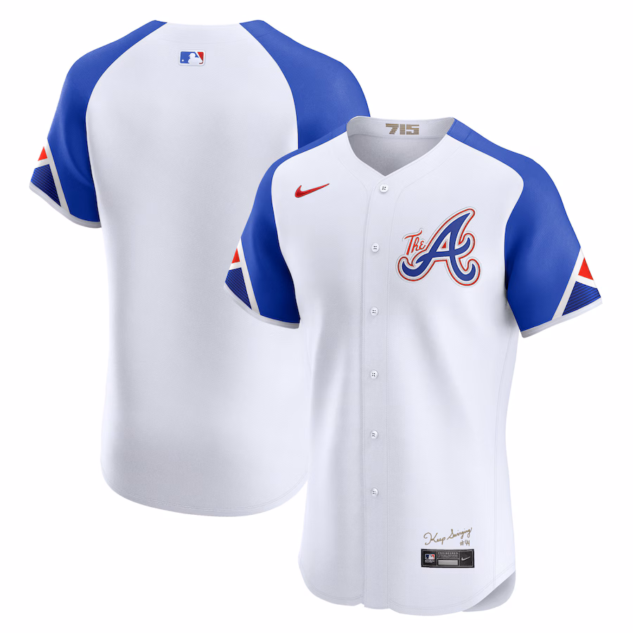 Men's Atlanta Braves  Nike White City Connect Elite Jersey - Puhuasuan