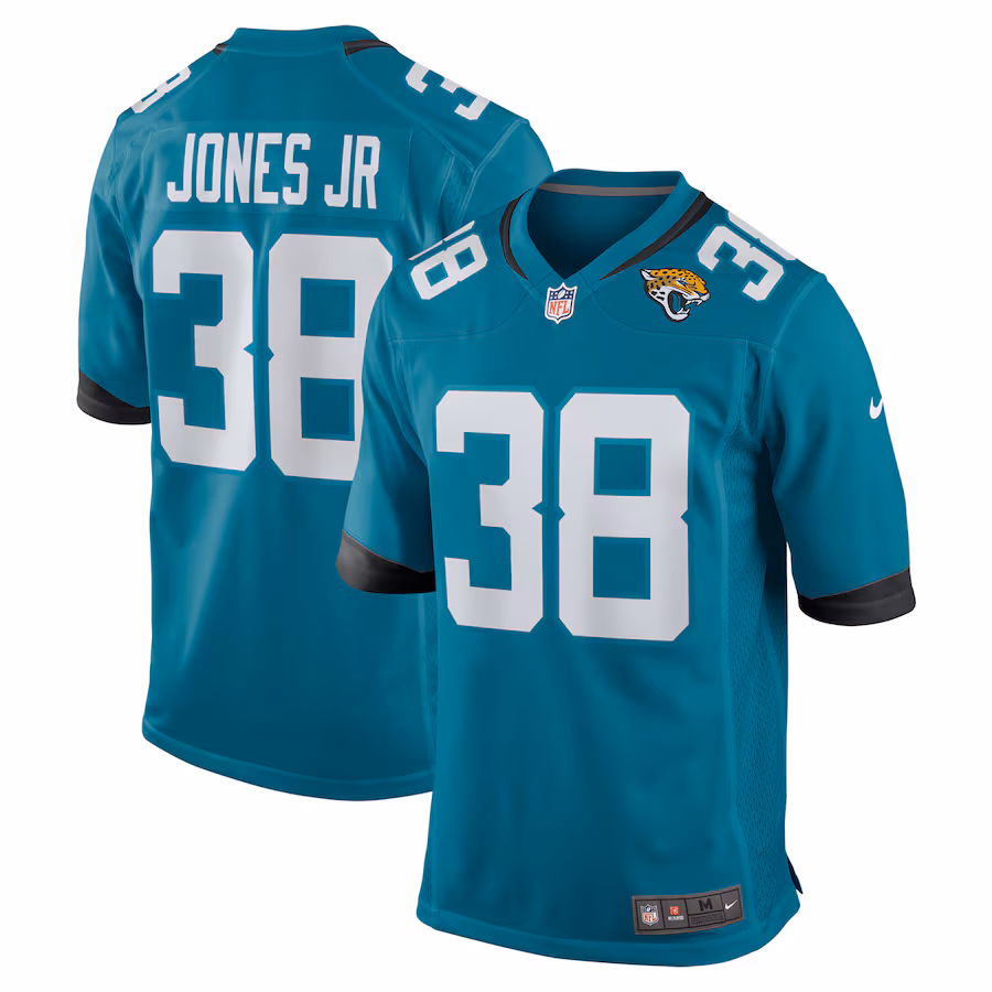 Men's Jacksonville Jaguars Velus Jones Jr. Nike Teal Team Game Jersey - Puhuasuan