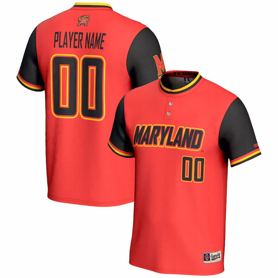 Maryland Terrapins GameDay Greats NIL Pick-A-Player Lightweight Softball Jersey - Red - Puhuasuan