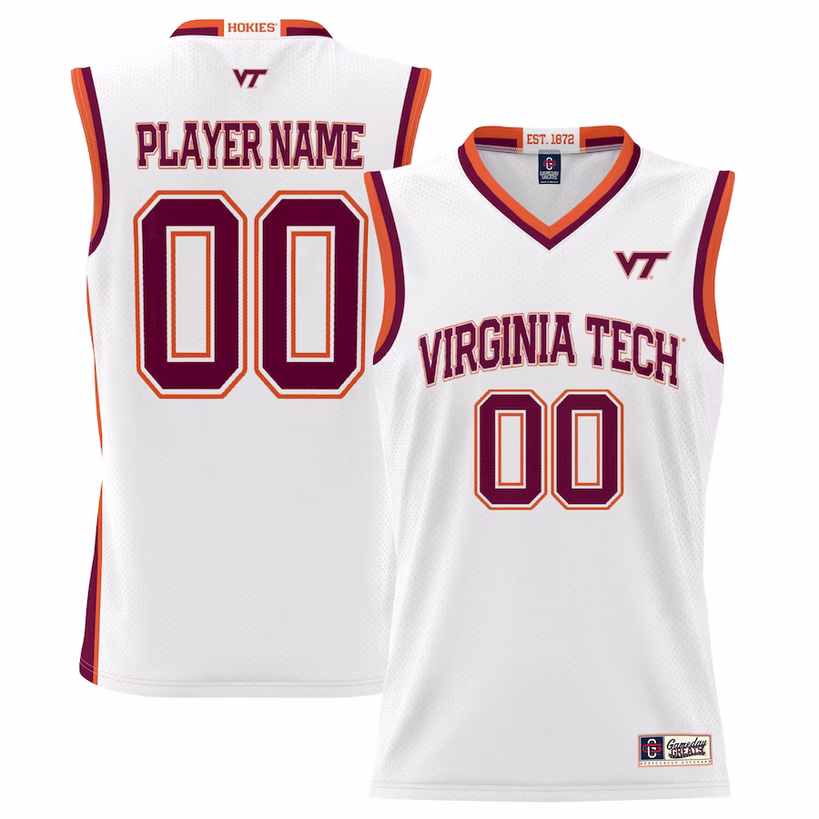 Virginia Tech Hokies GameDay Greats Men's NIL Pick-A-Player Lightweight Basketball Jersey - White - Puhuasuan