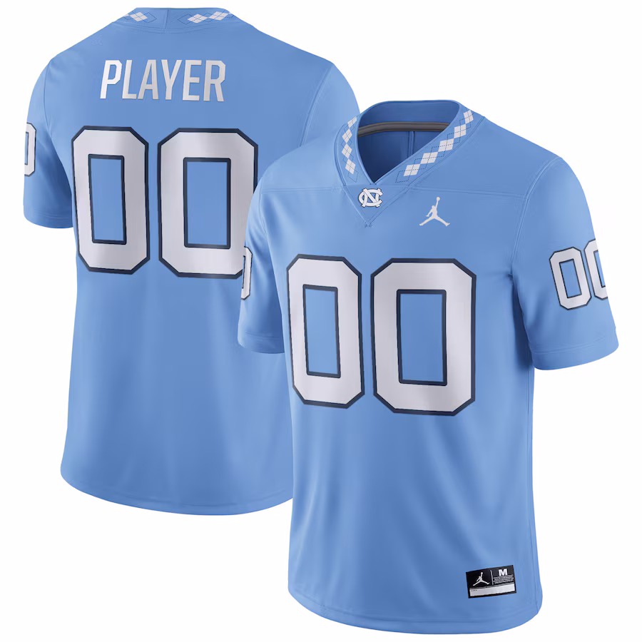 North Carolina Tar Heels Jordan Brand Pick-A-Player NIL Replica Football Jersey - Carolina Blue - Puhuasuan