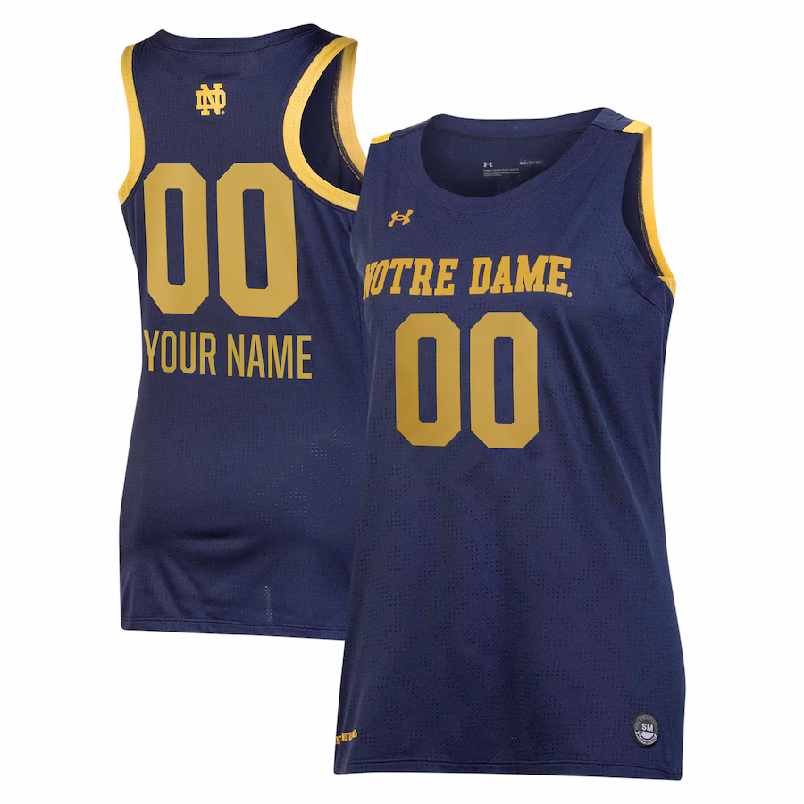 Notre Dame Fighting Irish Under Armour Women's Custom Alternate Basketball Jersey - Navy - Puhuasuan