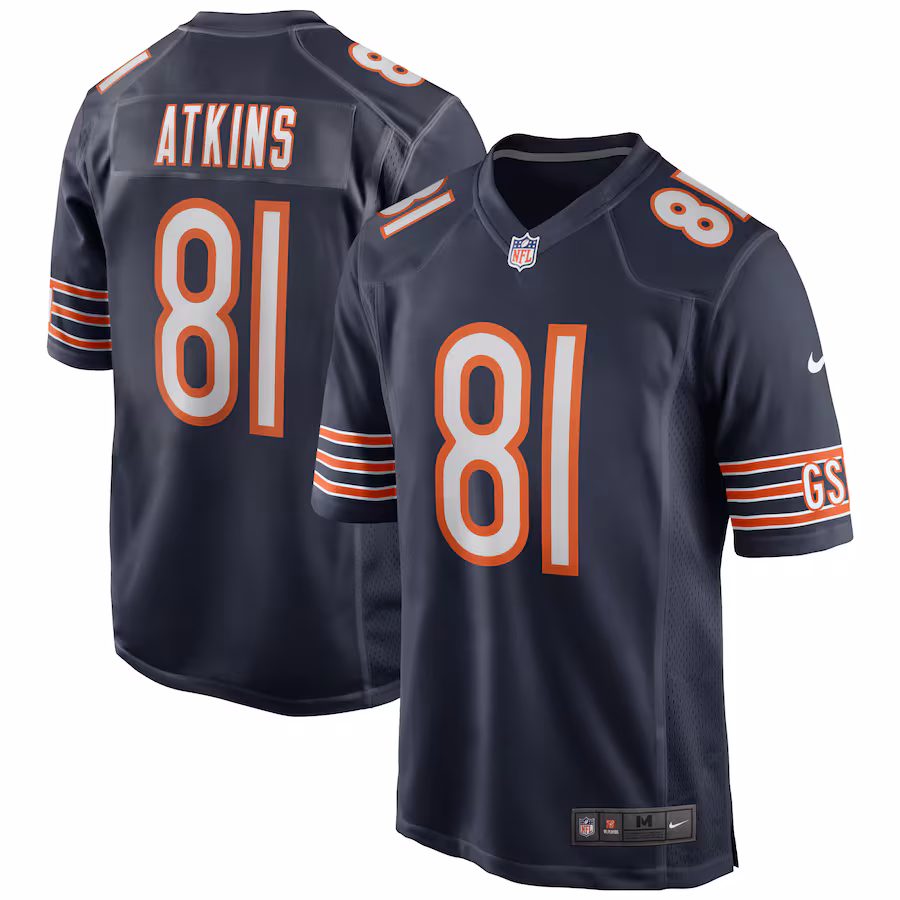 Men's Chicago Bears Doug Atkins Nike Navy Game Retired Player Jersey - Puhuasuan