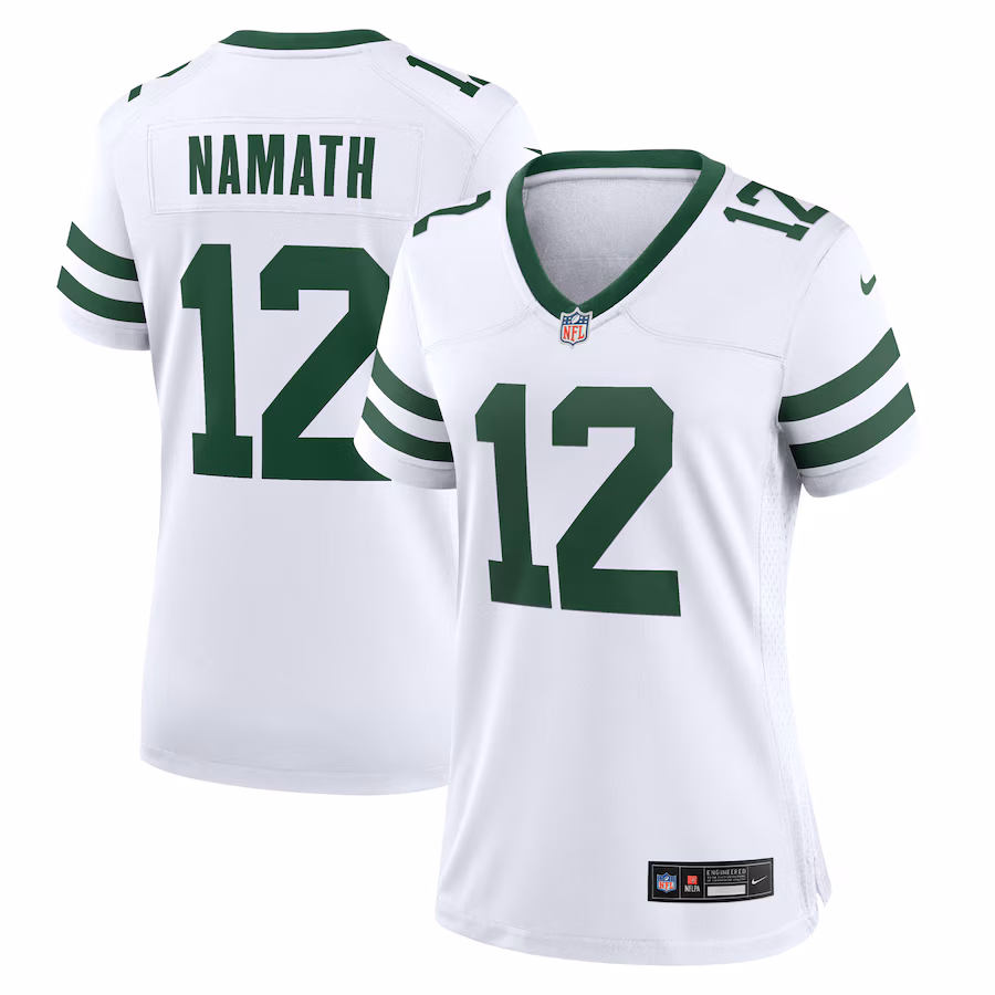Women's New York Jets Joe Namath Nike White Legacy Retired Player Game Jersey - Puhuasuan
