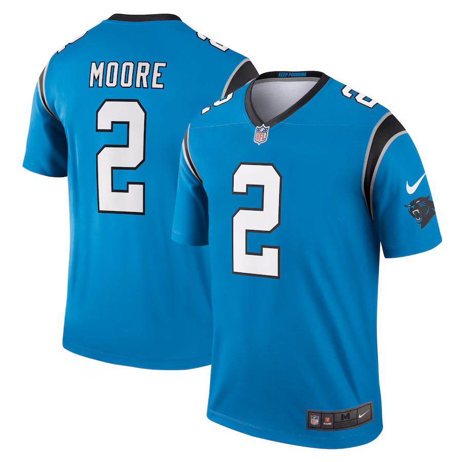 Men's Carolina Panthers D.J. Moore Nike Blue Legend Jersey - Puhuasuan
