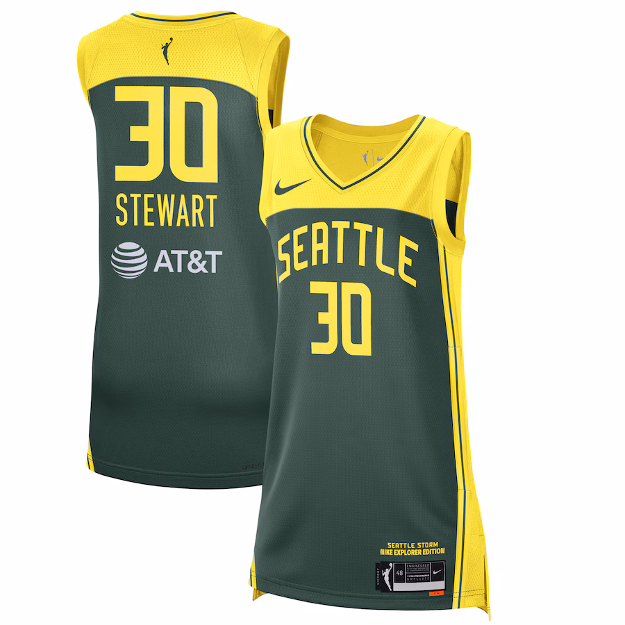 Women's Seattle Storm Breanna Stewart Nike Green 2021 Explorer Edition Victory Player Jersey - Puhuasuan