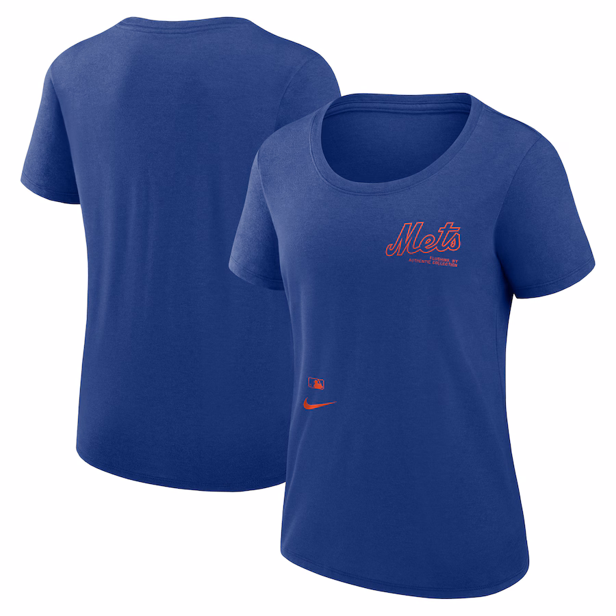 Women's New York Mets Nike Royal Authentic Collection Performance Scoop Neck T-Shirt - Puhuasuan