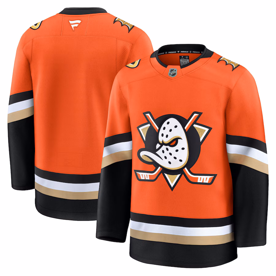 Men's Anaheim Ducks Fanatics Orange Home Premium Jersey - Puhuasuan