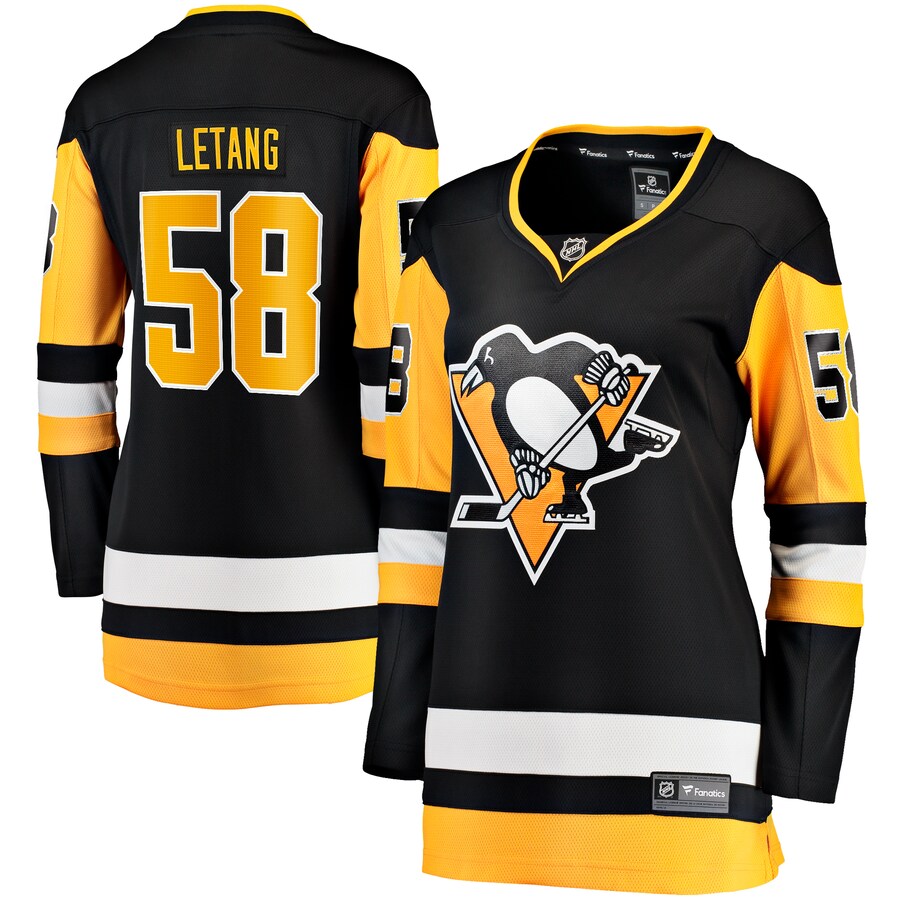 Women's Pittsburgh Penguins Kris Letang Fanatics Branded Black Home Breakaway Player Jersey - Puhuasuan