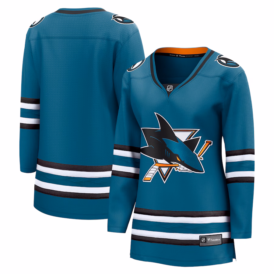 Women's San Jose Sharks Fanatics Teal Home Breakaway Jersey - Puhuasuan