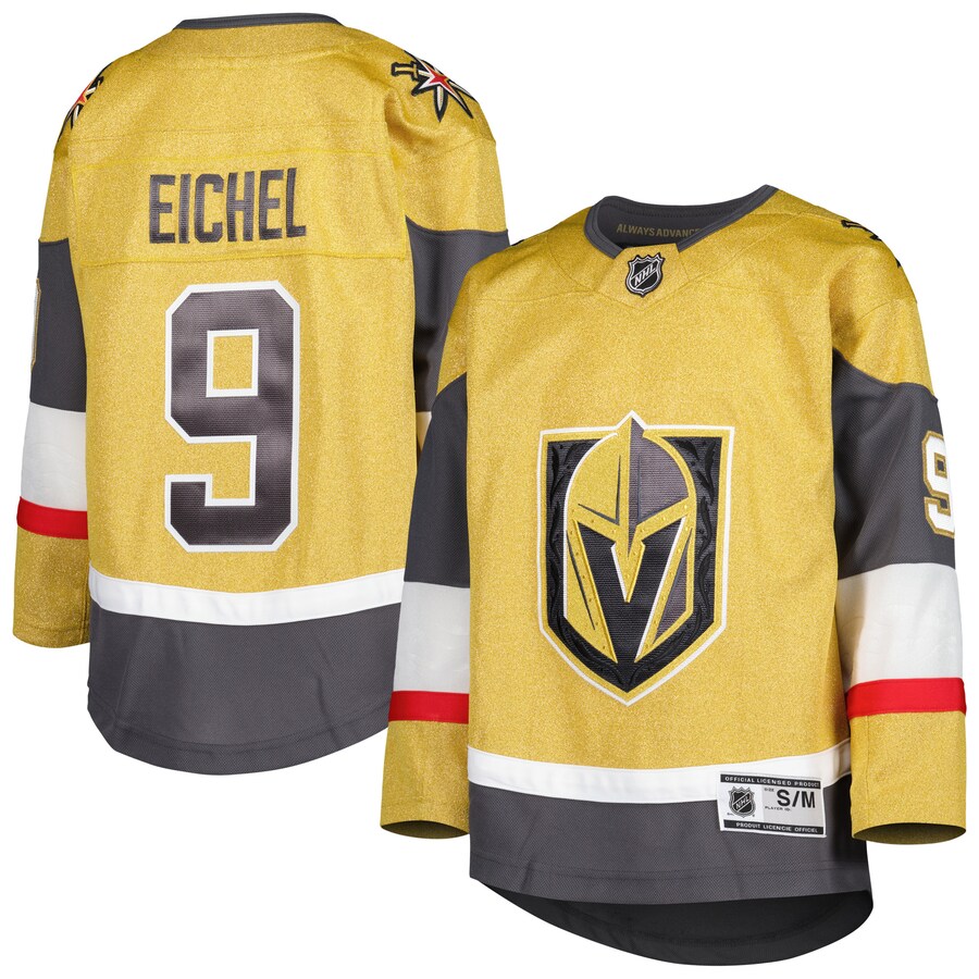 Youth Vegas Golden Knights Jack Eichel Gold Home Premier Player Jersey - Puhuasuan