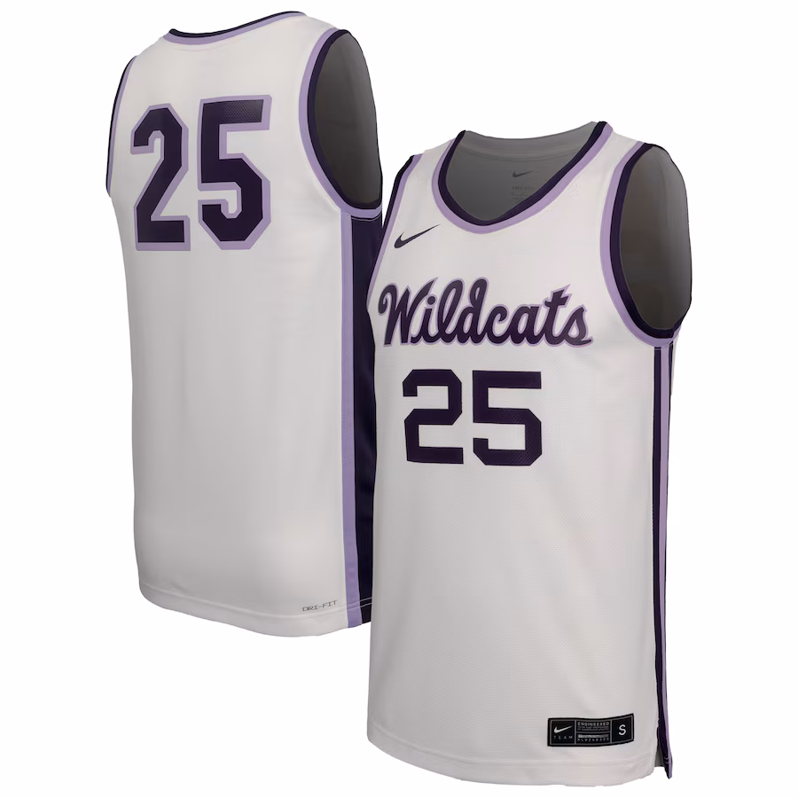 Men's Nike  White Kansas State Wildcats #25 Retro Replica Basketball Jersey - Puhuasuan
