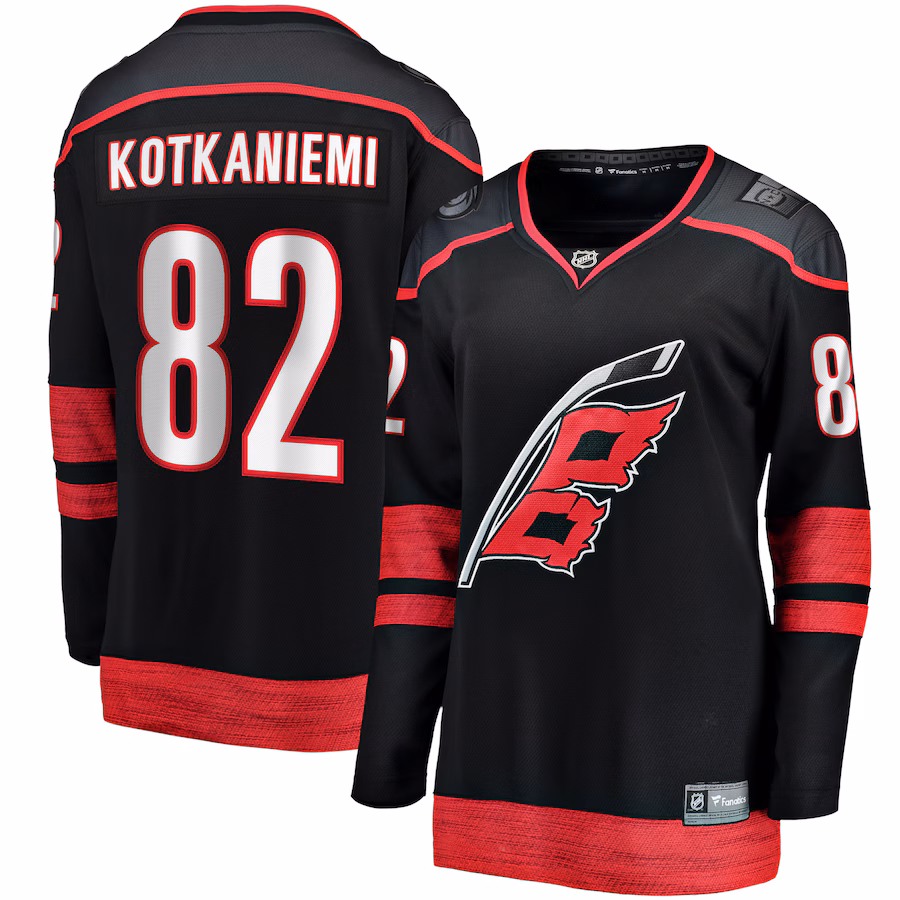 Women's Carolina Hurricanes Jesperi Kotkaniemi Fanatics Black Home Breakaway Player Jersey - Puhuasuan