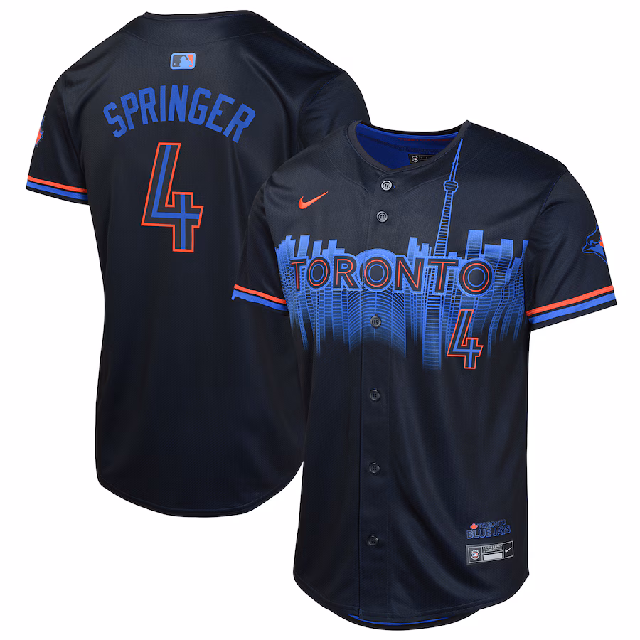 Youth Toronto Blue Jays George Springer Nike Navy 2024 City Connect Limited Player Jersey - Puhuasuan