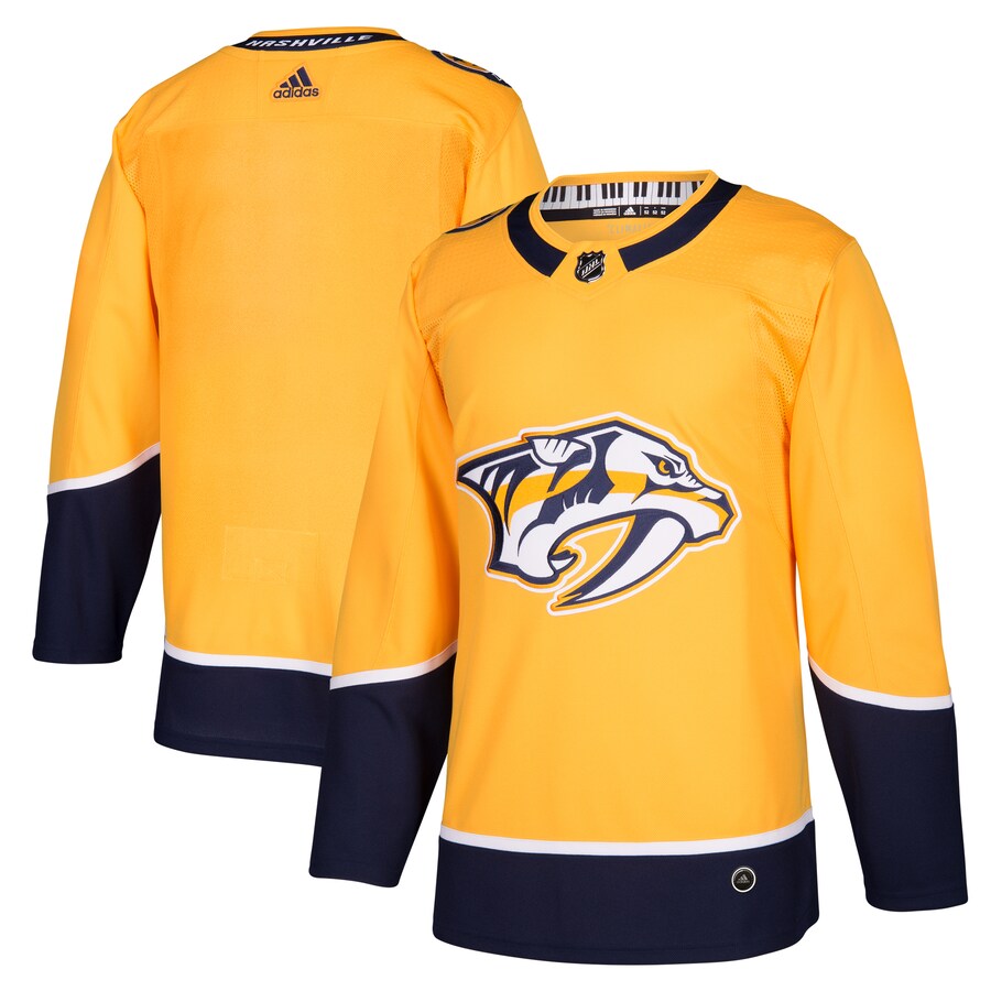 Men's Nashville Predators adidas Gold Home Authentic Blank Jersey - Puhuasuan
