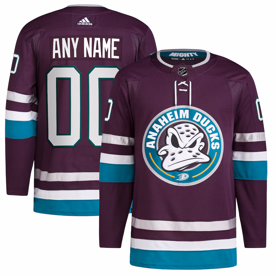 Men's Anaheim Ducks adidas Purple Alternate 30th Anniversary Primegreen Authentic Custom Jersey - Puhuasuan
