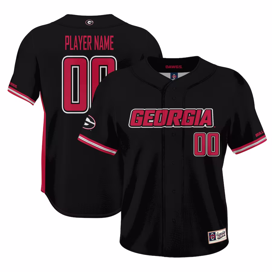 Georgia Bulldogs GameDay Greats Youth NIL Pick-A-Player Lightweight Baseball Jersey - Black - Puhuasuan