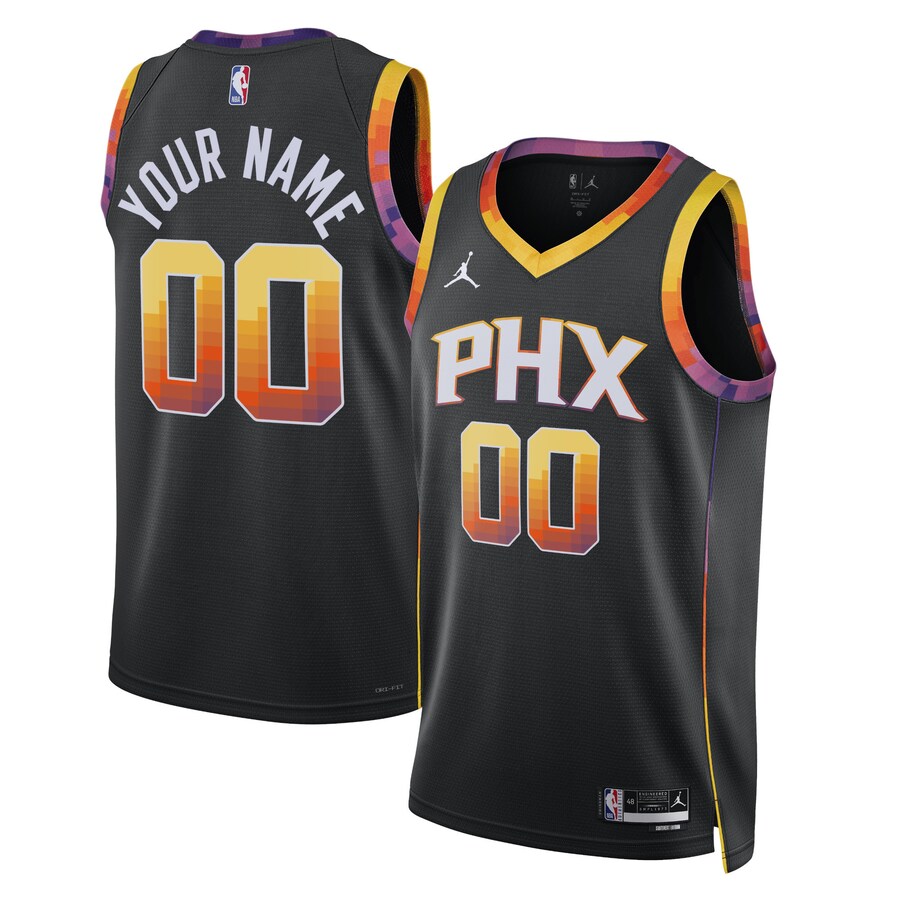 Unisex Phoenix Suns Jordan Brand Black 2022/23 Swingman Custom Jersey - Statement Edition - Puhuasuan