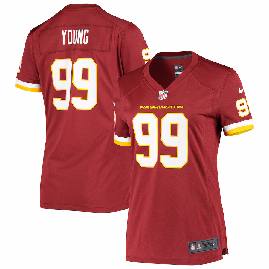 Women's Washington Football Team Chase Young Nike Burgundy Player Game Jersey - Puhuasuan