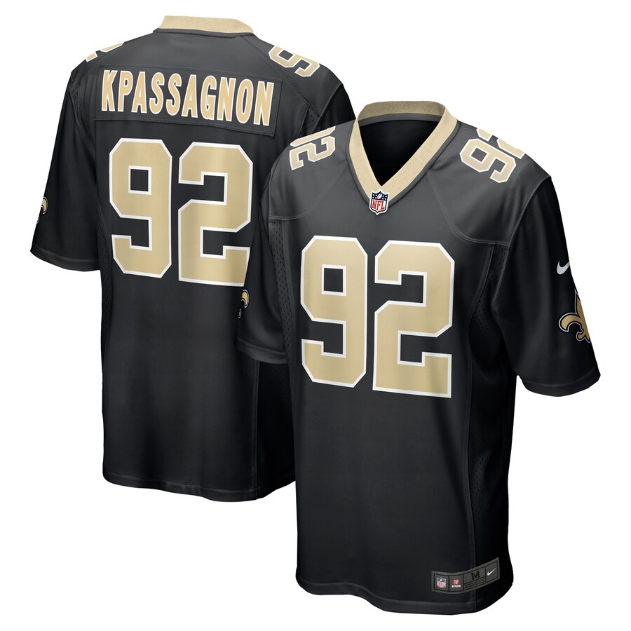 Men's New Orleans Saints Tanoh Kpassagnon Nike Black Game Player Jersey - Puhuasuan