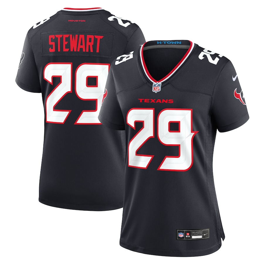 Women's Houston Texans M.J. Stewart Nike Navy Team Game Jersey - Puhuasuan
