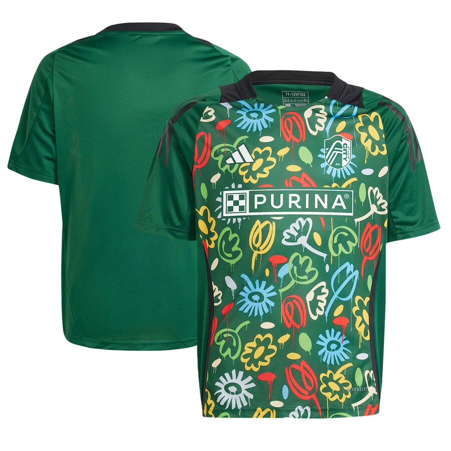 Youth St. Louis City SC adidas Green 2024 One Planet Pre-Match Top - Puhuasuan