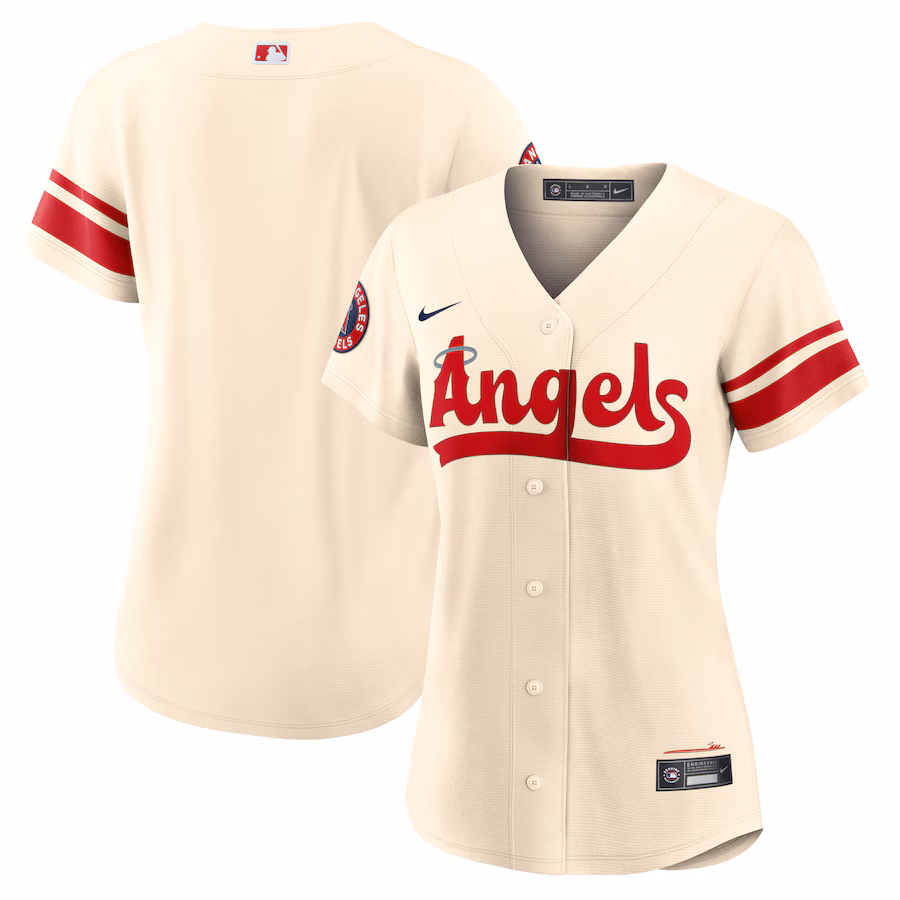 Women's Los Angeles Angels Nike Cream City Connect Replica Team Jersey - Puhuasuan