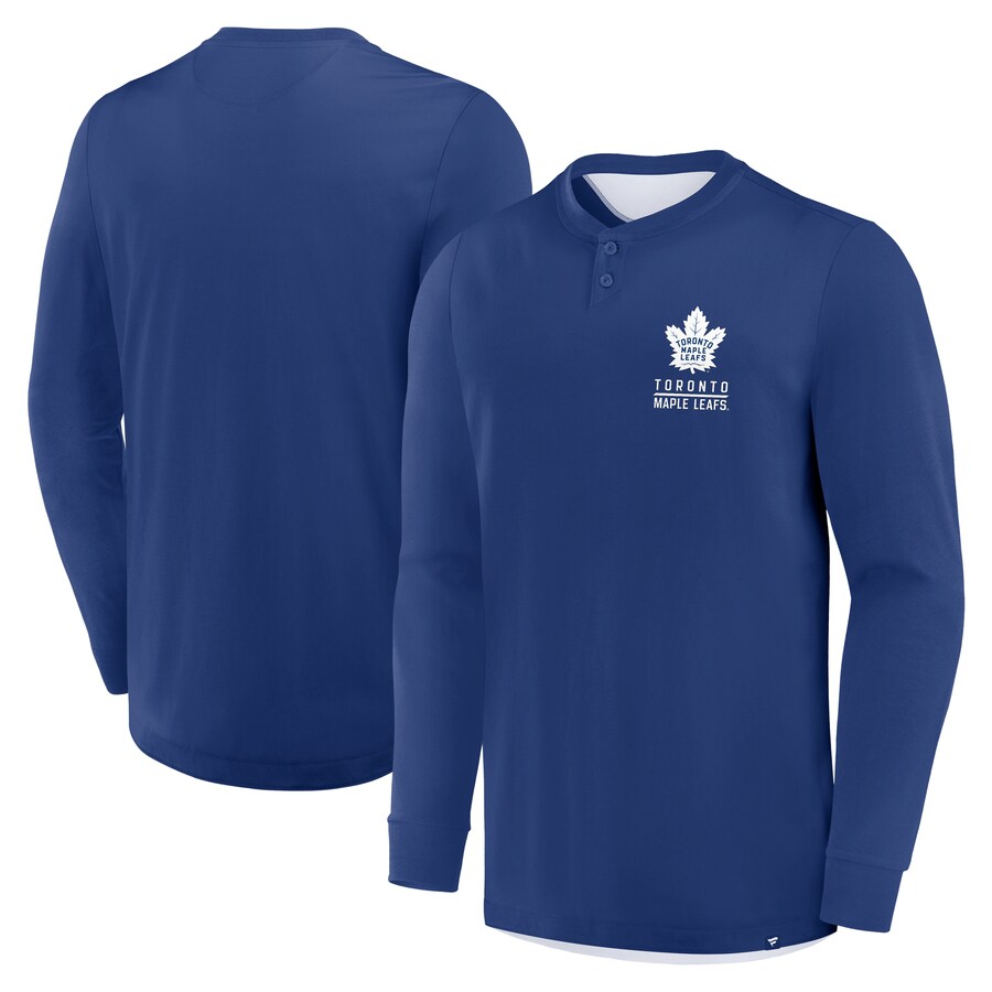 Men's Toronto Maple Leafs Fanatics Blue Adrenaline Push Long Sleeve T-Shirt - Puhuasuan