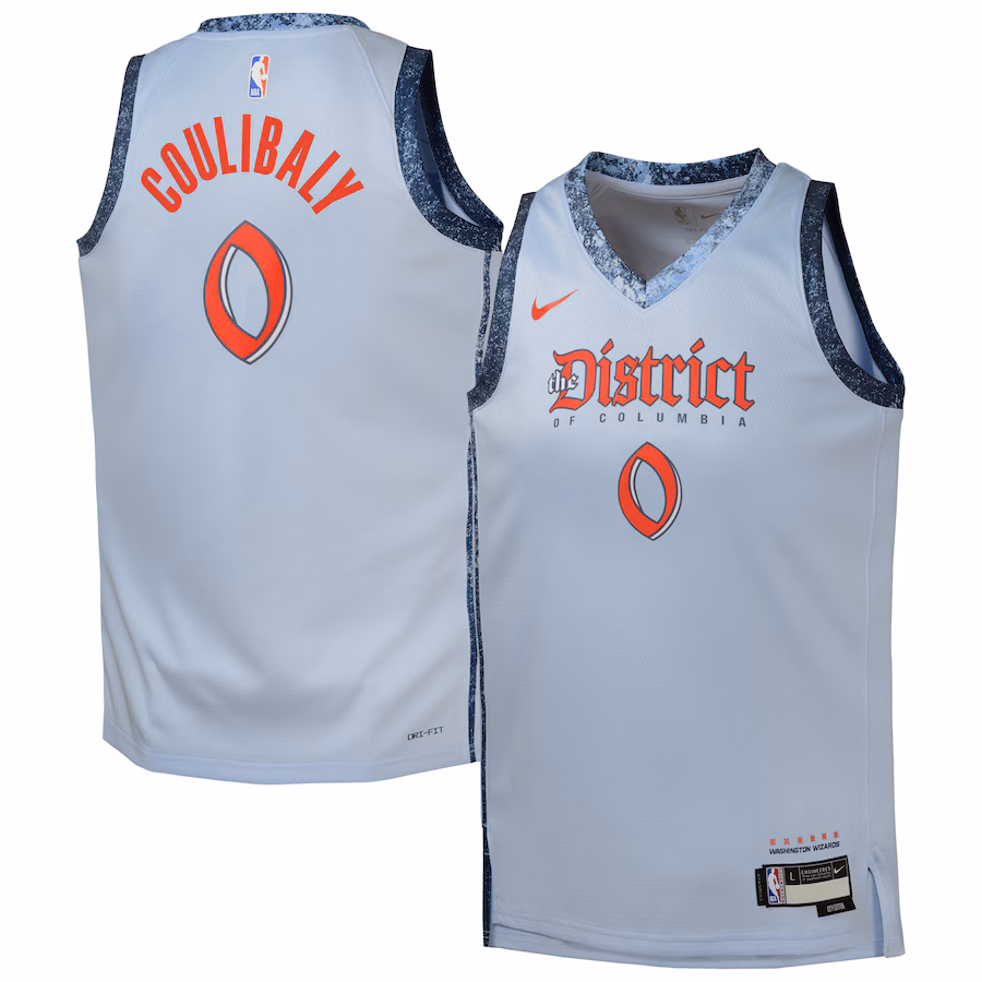 Youth Washington Wizards Bilal Coulibaly Nike Light Blue 2024/25 Swingman Player Jersey - City Edition - Puhuasuan