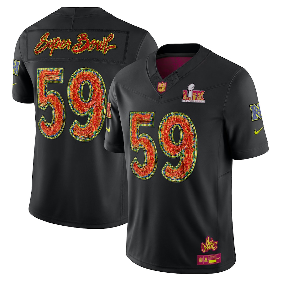 Men's Nike Black Super Bowl LIX Limited Jersey - Puhuasuan