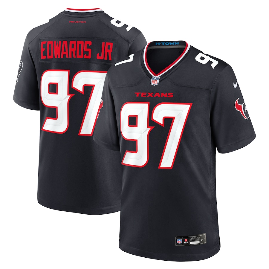 Men's Houston Texans Mario Edwards Jr. Nike Navy Team Game Jersey - Puhuasuan