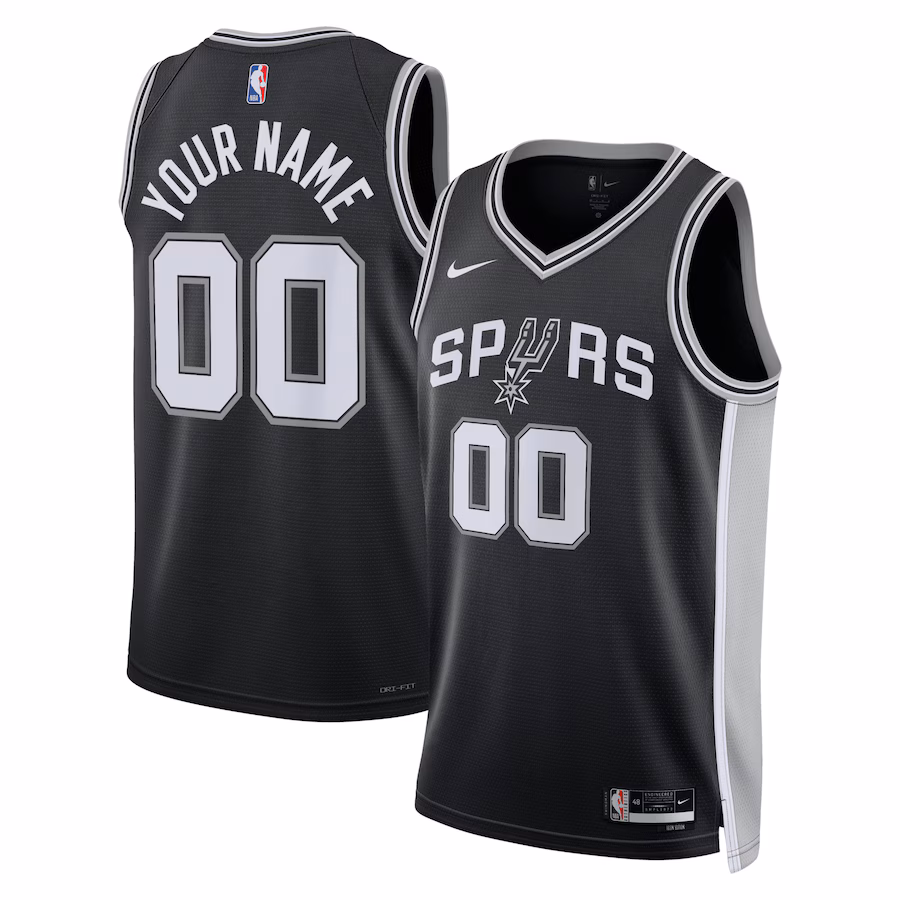Unisex San Antonio Spurs Nike Black Swingman Custom Jersey - Icon Edition - Puhuasuan