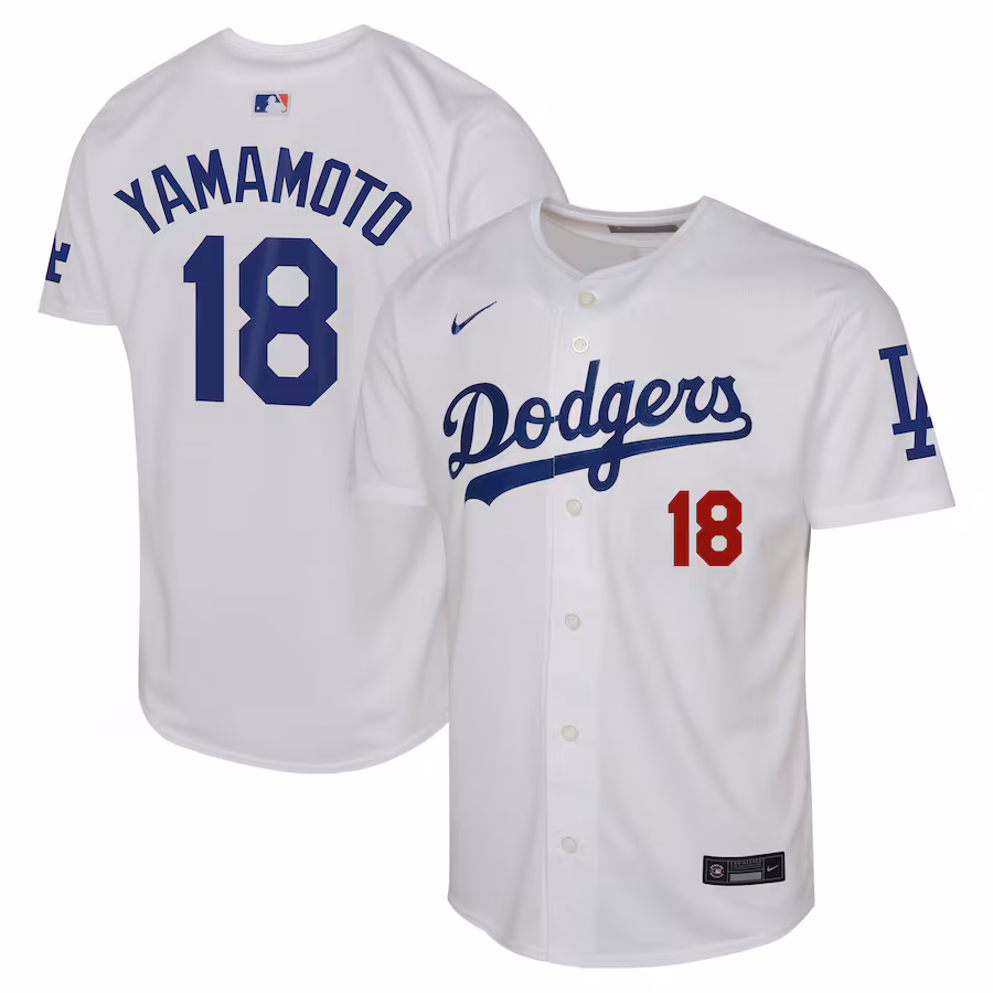 Youth Los Angeles Dodgers Yoshinobu Yamamoto Nike White Home Limited Player Jersey - Puhuasuan