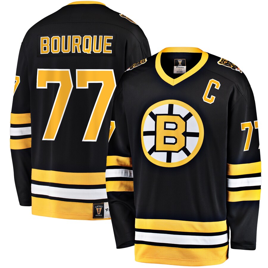 Men's Boston Bruins Ray Bourque Fanatics Branded Black Premier Breakaway Retired Player Jersey - Puhuasuan