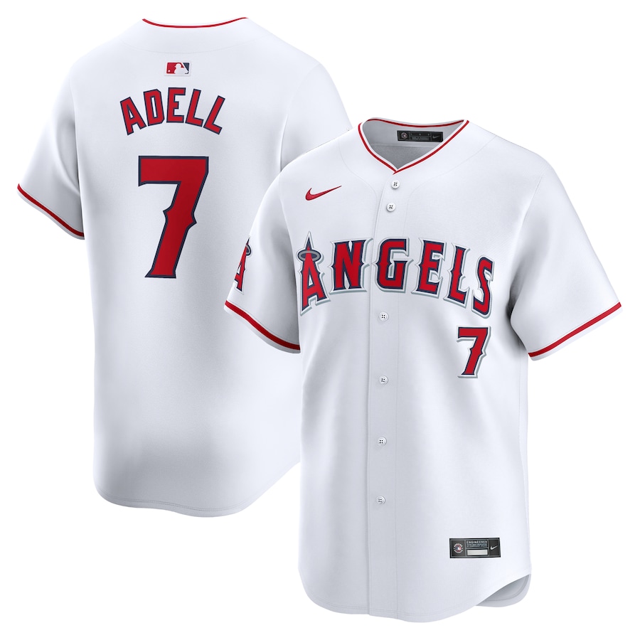 Men's Los Angeles Angels Jo Adell Nike White Home Limited Player Jersey - Puhuasuan