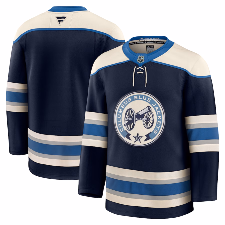 Men's Columbus Blue Jackets Fanatics Navy Alternate Premium Jersey - Puhuasuan