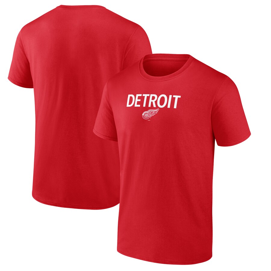 Men's Detroit Red Wings Red Primary Logo T-Shirt - Puhuasuan