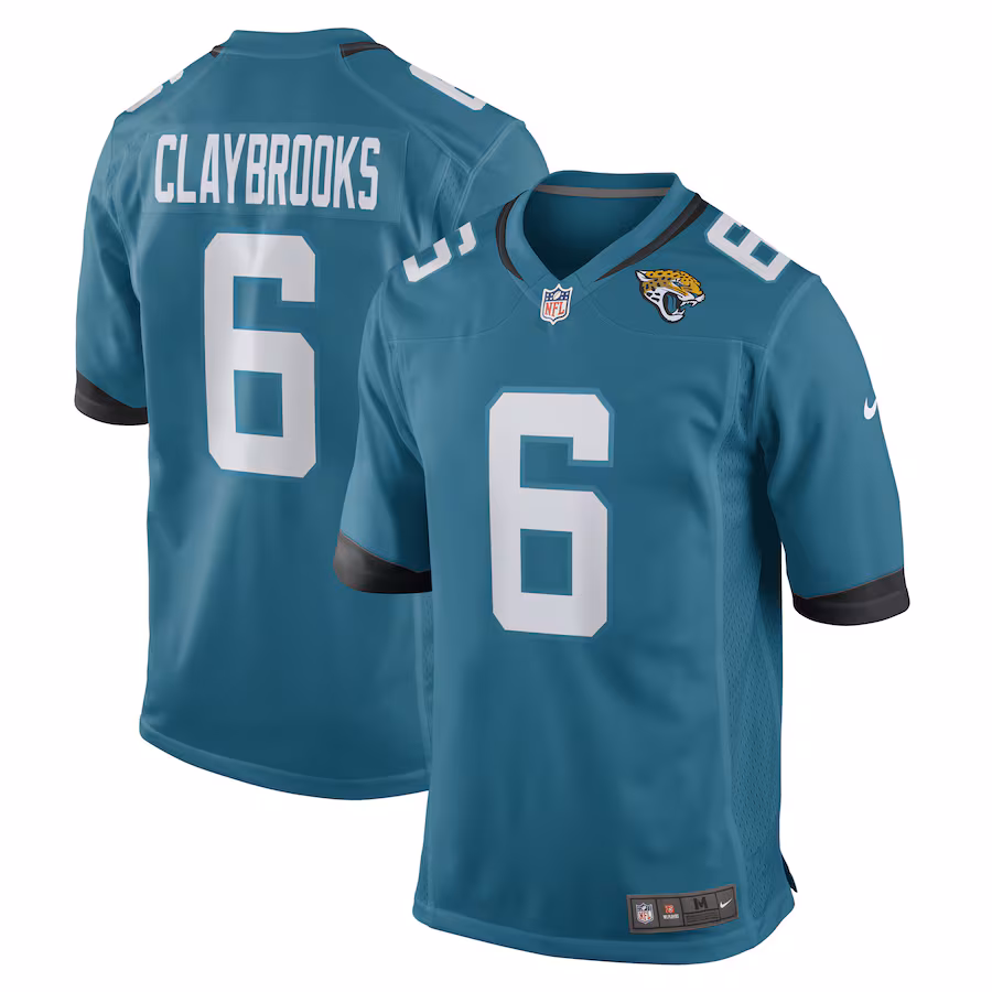 Men's Jacksonville Jaguars Chris Claybrooks Nike Teal Game Player Jersey - Puhuasuan